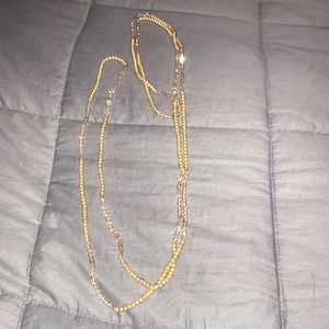 Super long beaded and sparkle necklace